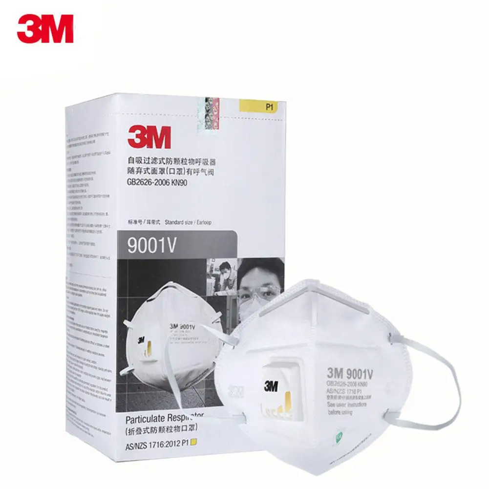 

25Pcs 9001 Protective Mask with Air Valve with Adjustable Nose Clip Ordinary Daily Protective Health Care Adult Mask