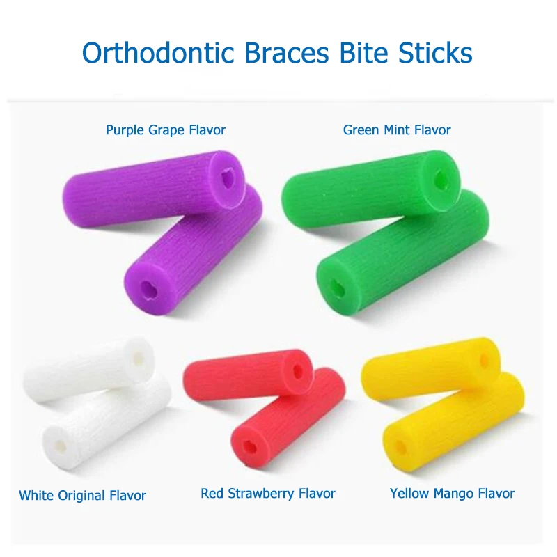 

4 PCS Orthodontic Braces Bite Sticks Orthodontic Stickers Glue 5 Color Flavor Dental Oral Care Tool