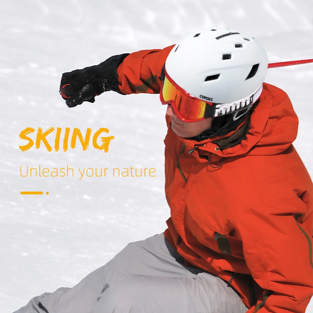 Copozz Men Women ski helmet Half-coverage Snowboard Moto snowmobile Safety Snow Helmet Winter Warm Helmet For Adult and Kids 6