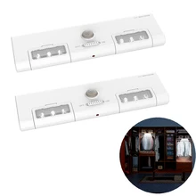 Светодиодный светильник с двойной головкой, индукционный светильник для гардероба, светодиодный шкаф, внутреннее освещение, настенный светильник для коридора, повседневный светильник