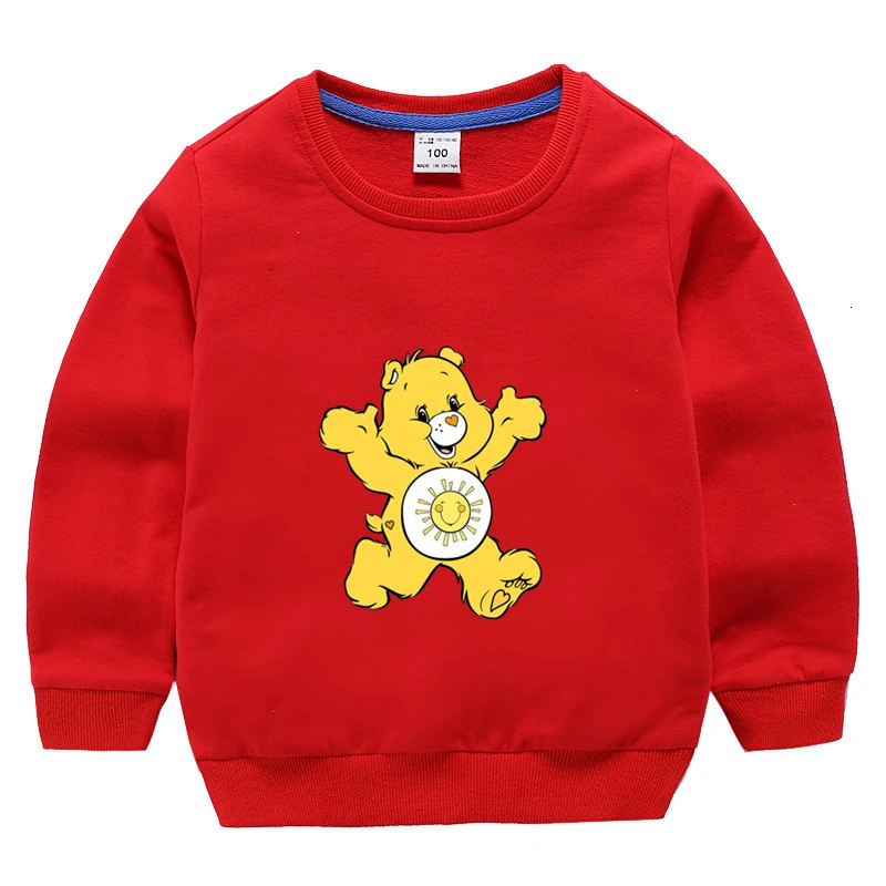 as picture Одежда для мальчиков и девочек Care Bears забавные скрещивающиеся цвет детское модное осеннее топы с круглым вырезом; футболки с изображением мультипликационных персонажей для детей футболка детская толстовка - Цвет: as picture