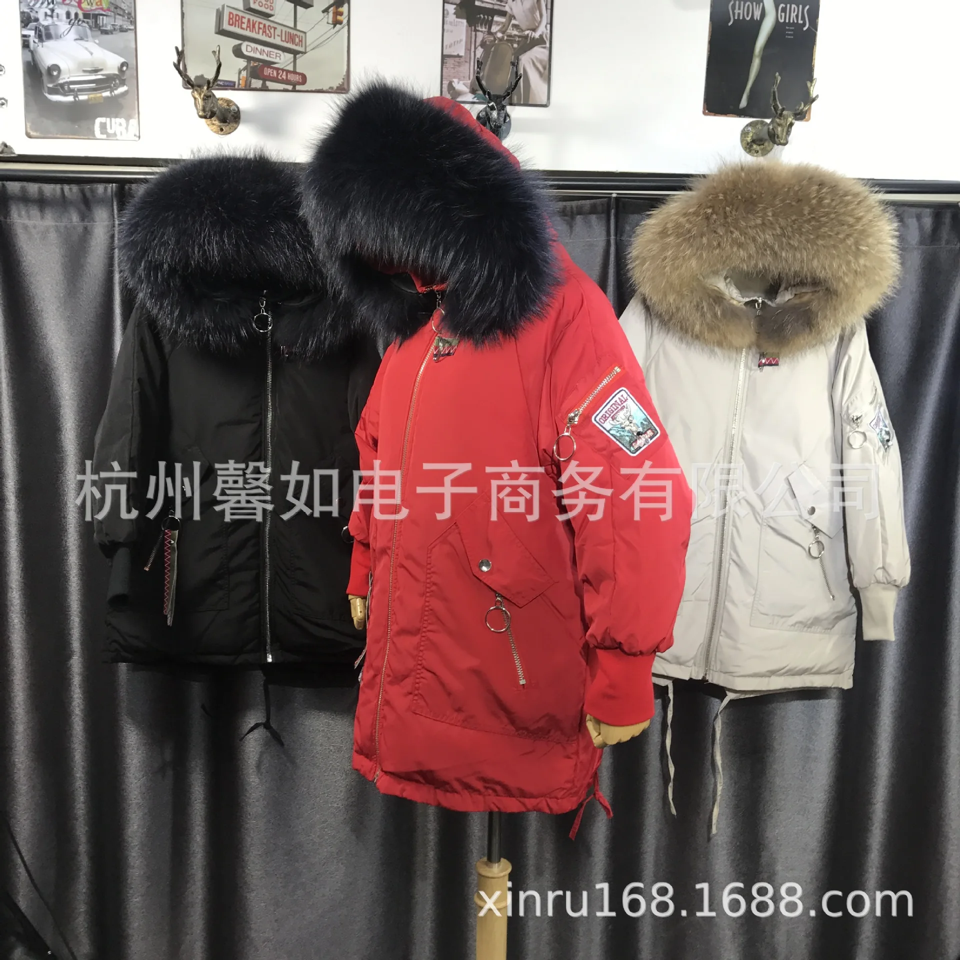 New Style Crane-down Jacket Women's Mid-length Embroidered down Coat Home Direct Supply Physical Store