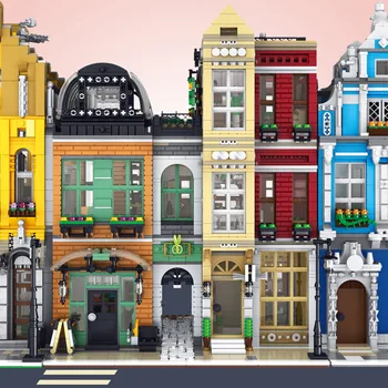 

Moc Creator Shoes Shop Bricks City Street Series Model Building Blocks Toys For Children Compatible With Lepining 10264 10218