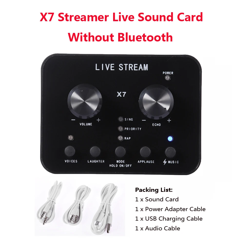X7 ALLOYSEED V8 аудио USB микрофон гарнитуры трансляция Live звуковая карта 112 виды Электрический звуковой трансляции для телефона компьютер PC аудиокарта звуковая карта внешняя звуковая карта - Цвет: X7