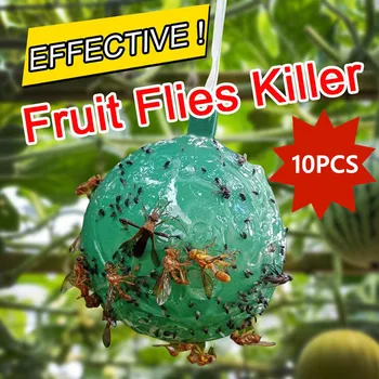 

5/10pcs Disposable Hanging Fly Trap Ball Fruit Fly Catcher Sticky Trap Fly Outdoor Garden orchard beekeeping Pest Control tools