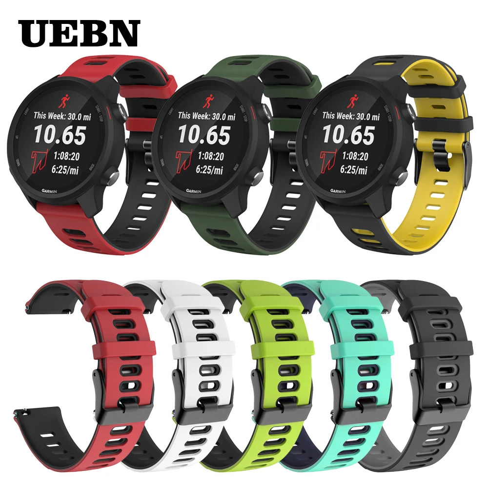 Цветной силиконовый ремешок UEBN для Garmin Forerunner 245 645 Vivoactive 3 Vivomove HR часов CAME GarminMove
