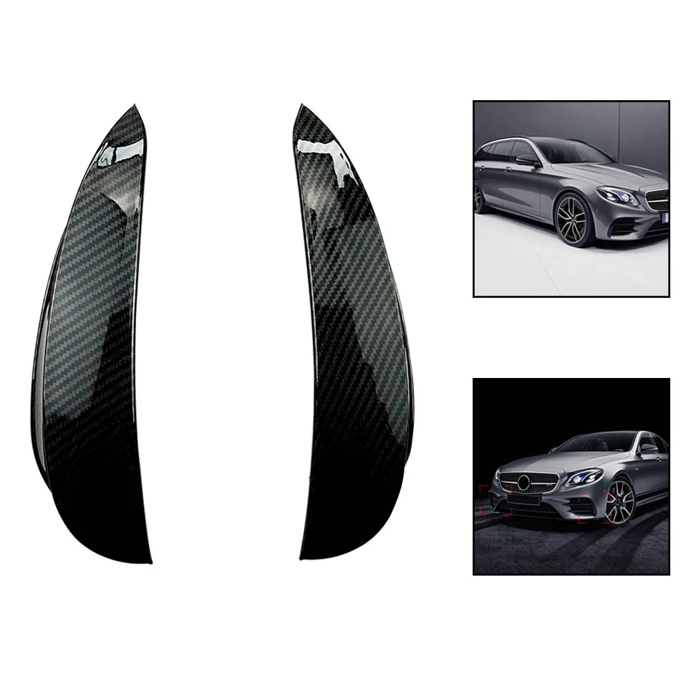 2 шт. для Benz E Class W213- E43 E53 AMG автомобиля внешний кузов боковой передний бампер губы накладка наклейки