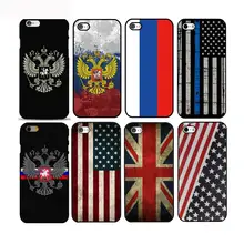Русский/американский/британский флаг, Национальная эмблема, жесткий пластиковый чехол для телефона, чехол для iphone 4s 5s se/6/6plus/7 7plus 8 8plus x