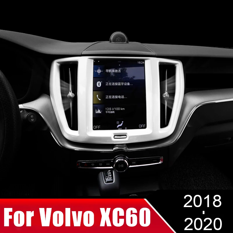 

For Volvo XC60 2018 2019 2020 ABS Car Central Console Navigation Screen Frame Decoration Cover Sticker Trim Interior Accessories