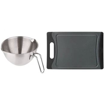 

Egg Beating Pan Knead Dough Deepen Pot Basin Stainless Steel Bowl & Pp Cutting Board Anti-Skid Chopping Blocks