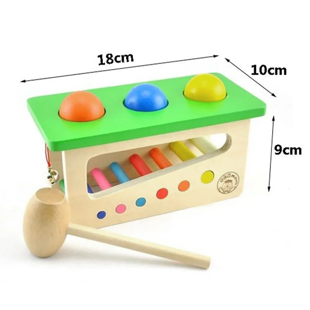Music hammering toys and small bells for children's wooden durable training baby senses
