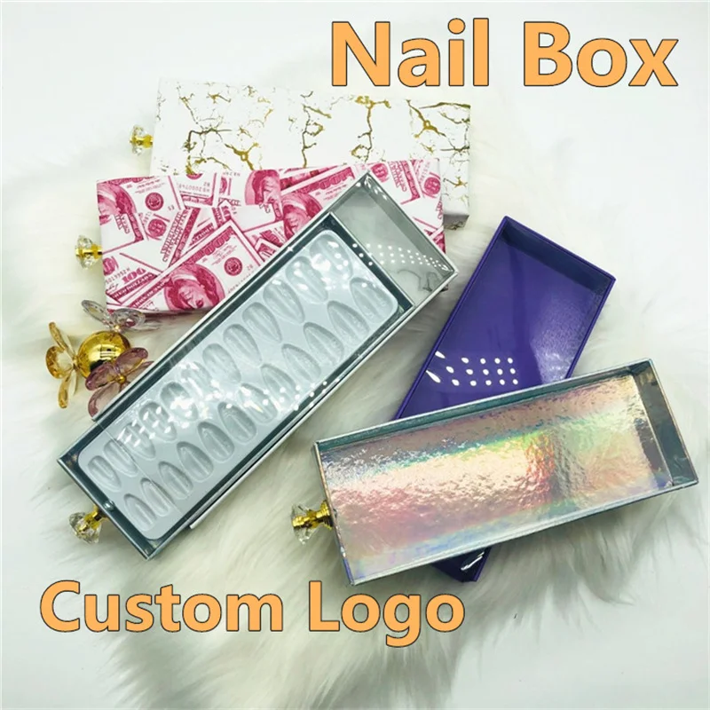 Luxury Nail Box Storage Packaging Box In Bulk Marble/Pink/Purple