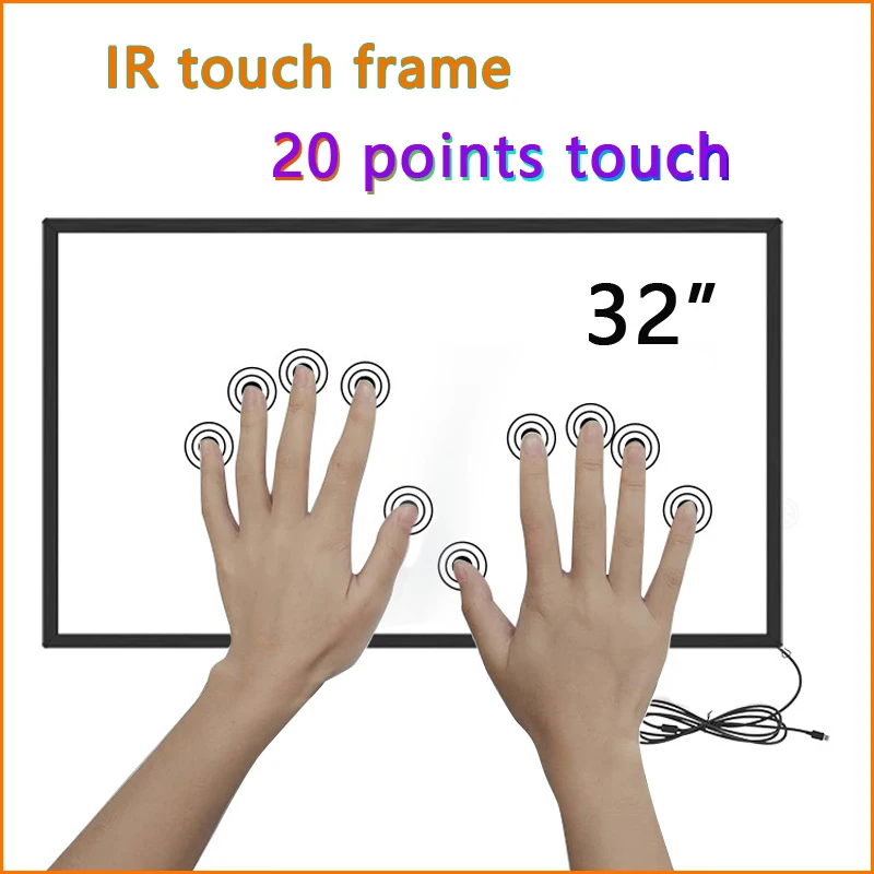 Haitouches 32 Ir Touch Frame Multi Touch Screen Overlay Kit Direct Finger Touch Support Windows7 8 10 Android Senza Vetro