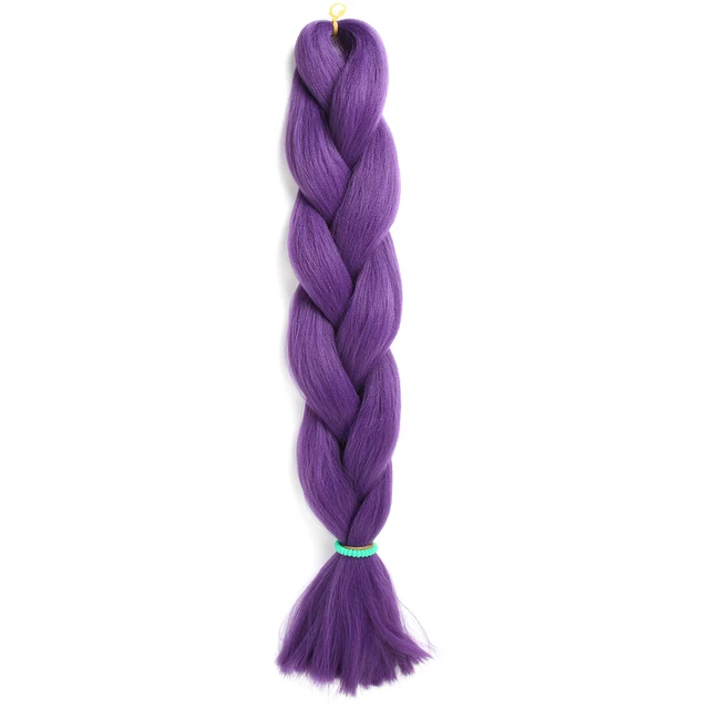 Natifah Jumbo Braiding Hair For Afro Curls Jumbo Box Braids Hair Kanekalon For Hair Afro Extensions Braids Synthetic Fake Hair PURPLE