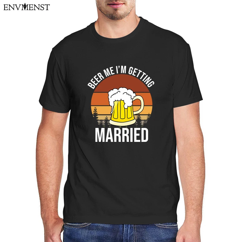 

Mens Beer Graphic T Shirts Men Clothing I'm Getting Married Vintage Short Sleeve Bachelor Party T-Shirt Oversized Mens Women Top