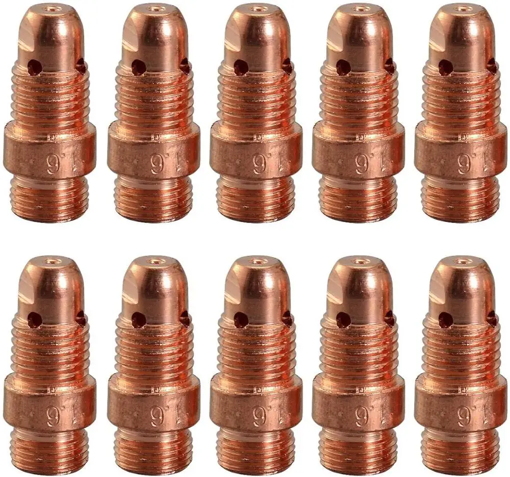 

TIG Stubby Collet Body 17CB20 (1/16" & 1.60mm x 25mm Orifice) For PTA DB SR WP 17 18 26 TIG Welding Torch 10pk