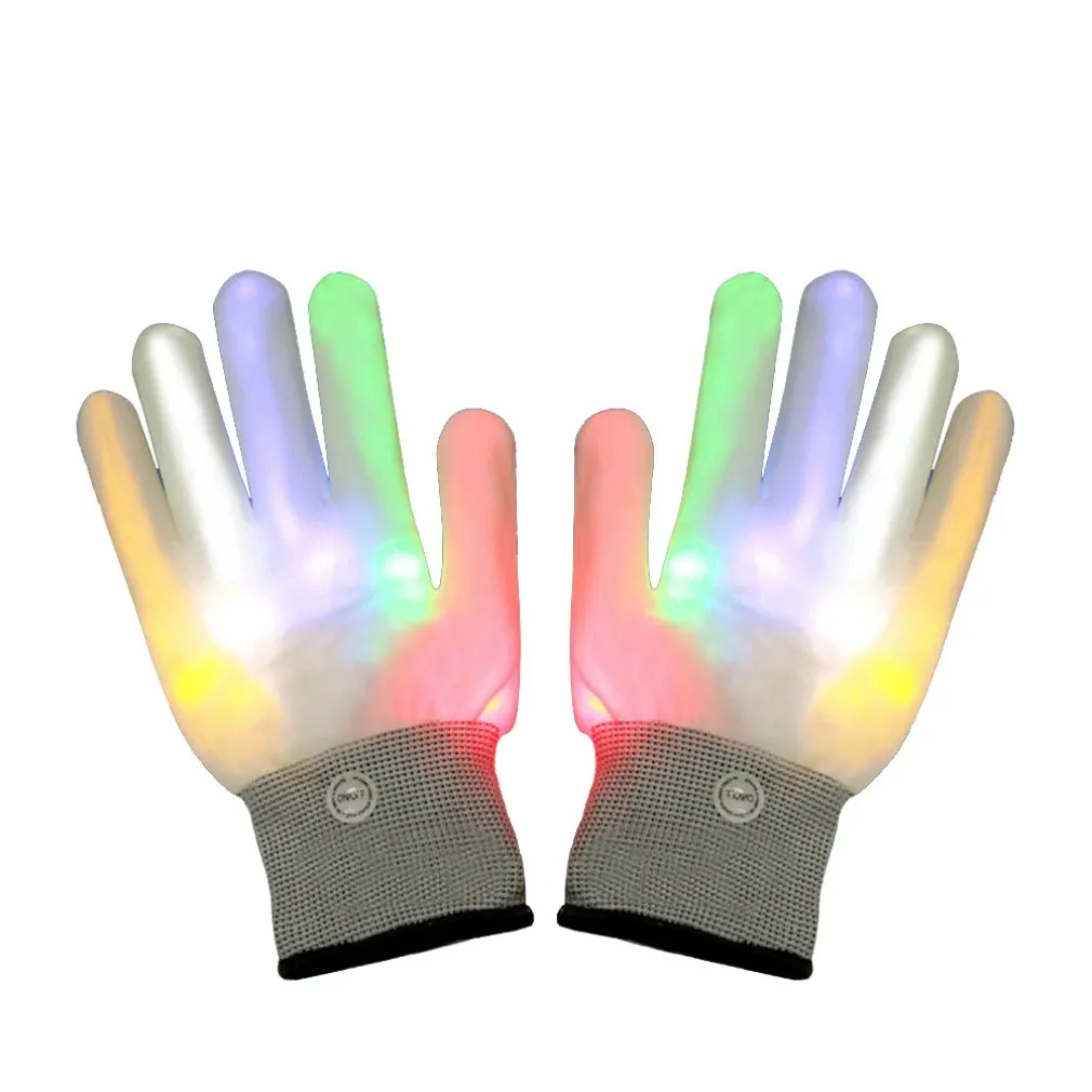 

1pair LED Flashing Gloves Glow Light Up Finger Lighting Dance Party Decoration Glow Party Supplies Choreography Props Christmas