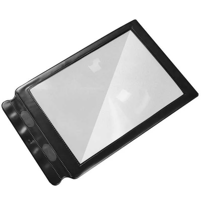 

Handheld Black Frame PVC Bendable Drop-Resistant A4 Reading Portable Ultra-Thin 3x Card Full Page Magnifying Glass