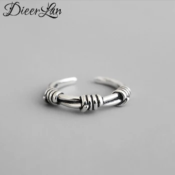 

DIEERLAN Bijoux Personality 925 Sterling Silver Bowknot Rings For Women Wedding Jewelry Adjustable Antique Finger Ring Anillos