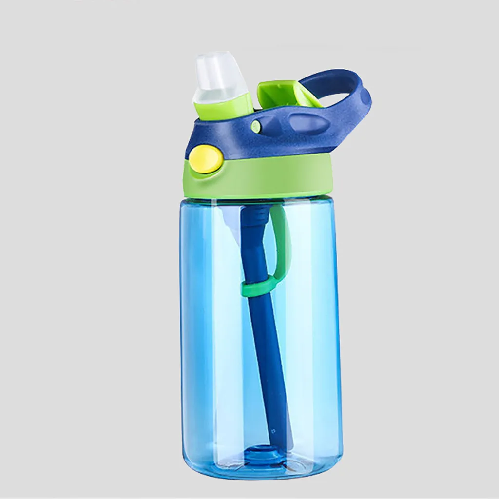 Студенческая портативная пластиковая чашка для школьной питьевой воды, соломенная бутылка с трубой на присоске, ручная чашка для воды 480 мл