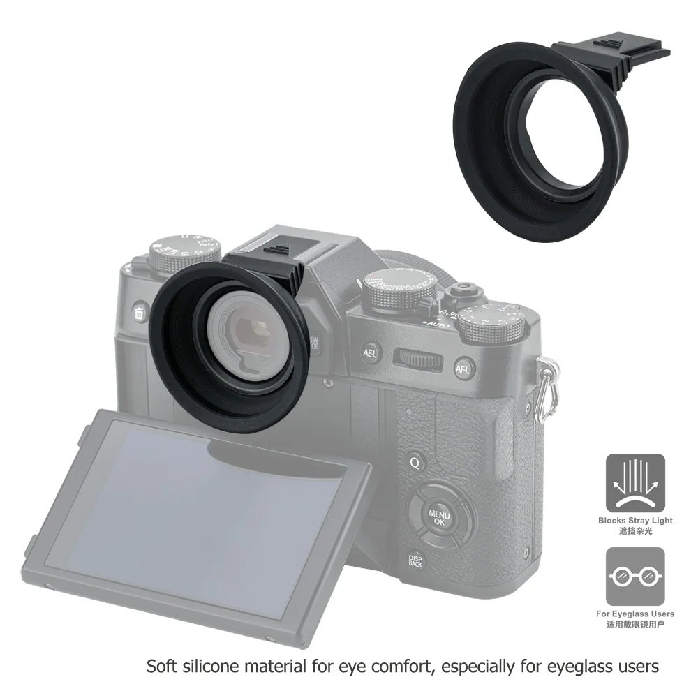 Soft Silicone Camera Eyecup Eyepiece Viewfinder Via Hot Shoe Eye Cup For Fuji X-T30 II X-T20 X-T10 Fuji XT20 XT10 XT30 Eyeshade camera monitor