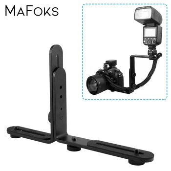 

Universal Dual L Shape Camera Flash Bracket LED Light Holder Bracket Mount Tripod Camera For DSLR Camera Double L-shape Bracket