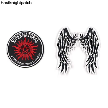 

12pcs/lot E1871 Supernatural Tv Show Applique Patches DIY Iron or Sew on Clothes Men Women Accessory Sticker Embroideried Badge