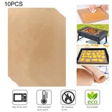 Высокотемпературный 10 шт многоразовый коврик для выпечки, стойкий лист для выпечки кондитерских изделий, клееная бумага, термостойкая подкладка, антипригарное покрытие для наружного барбекю