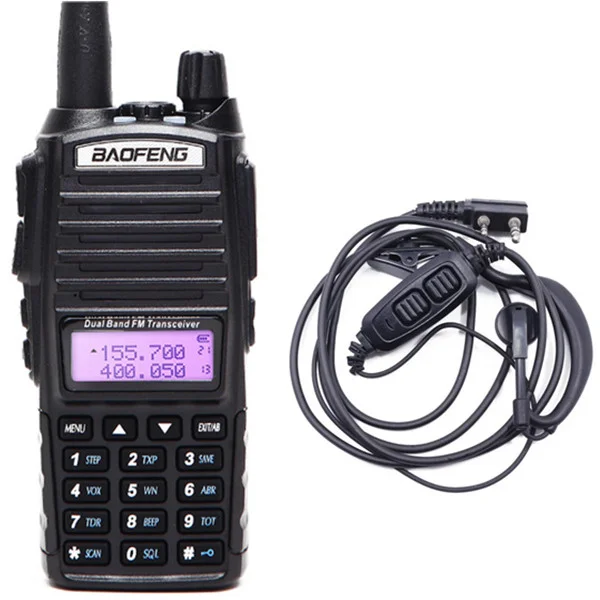 5 Вт BaoFeng UV 82 рация Двухдиапазонная VHF UHF 136-174 МГц 400-520 МГц Baofeng UV-82 UV82 BF-UV82 UV-5R радио - Цвет: add a headset
