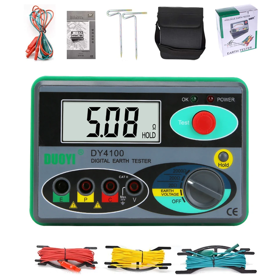 

Megger Meter Resistance Tester Real Digital Megohmmeter Earth Resistance Tester Ground 0-2000 Ohm Insulation Tester New