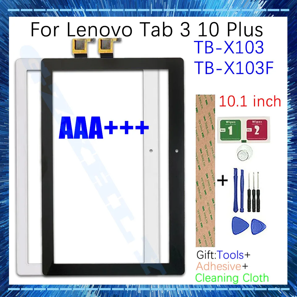 

Новый сенсорный экран 10,1 дюйма для Lenovo Tab 3 10 Plus TB X103F X103, стеклянный ЖК-дисплей, внешний передний дигитайзер, сменная стеклянная панель