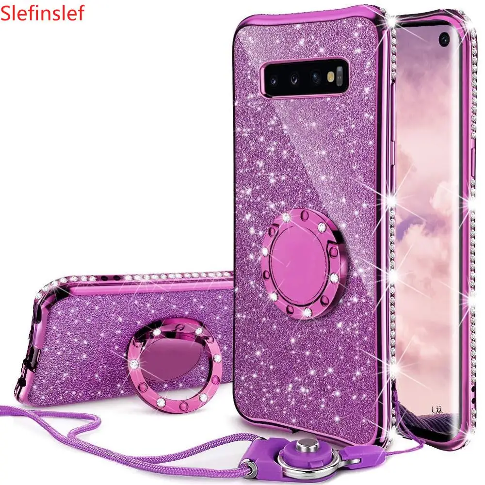 Алмазный чехол для Samsung Galaxy S10 Plus S10E S7 Edge S8 S9 Note 10 9 S20 A6 A8 A7 2018 блестящий
