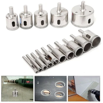 

6-50mm Glass Drill Bit Set Diamond Core Hole Saw Cutting Tools Tile Ceramic Set