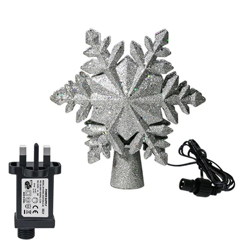 snowflake UK США/ЕС/Великобритания/Австралия штекер 3D Мерцающая звезда Рождественская елка вечерние ночные лампы Рождественский ночник Снежный проектор светильник дропшиппинг - Цвет: snowflake UK