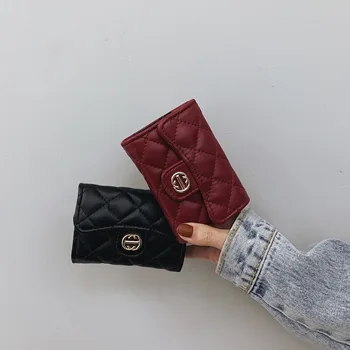 

Luxury Brand Credit Card Wallet Fashion Women's Short Wallet Boutique Design Classic Women's Leather Wallet Ladies Pocket Purse