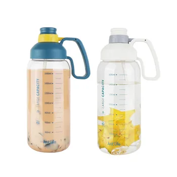 

1800ml Large-capacity Plastic Water Bottle with Scale Portable Thicken Bottle for Water Milk Cup Juice Cup for Women Men Student