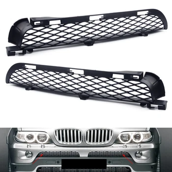 

2pcs Black Front ABS Grilles Upper Bumper Mesh Grill Trim fit for BMW X5 E53 2004 2005 2006