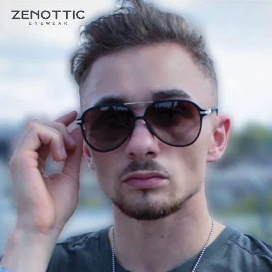 Солнцезащитные очки ZENOTTIC мужские ретро поляризационные большие UV400 градиентные