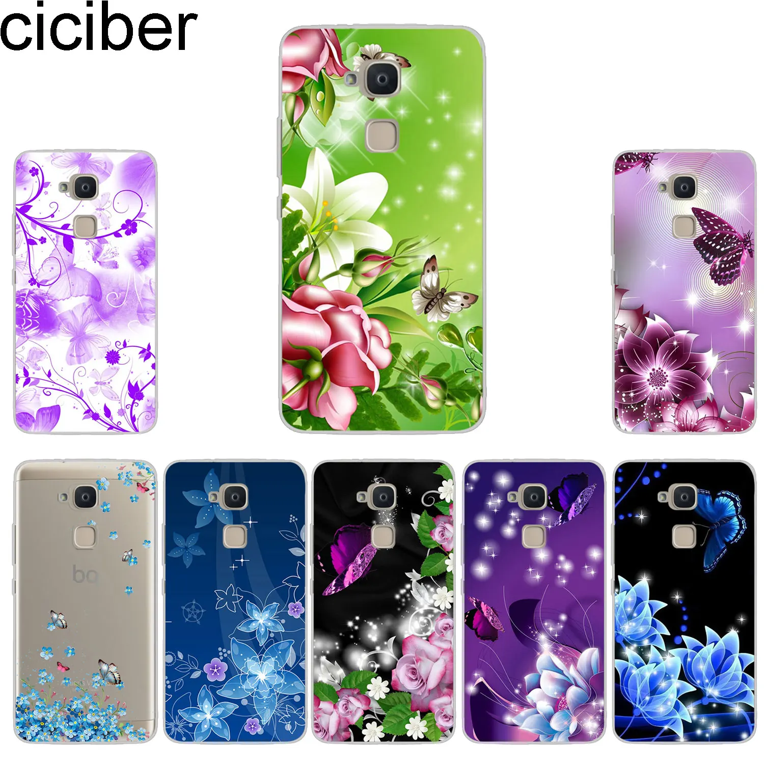 ciciber Butterfly Phone Cases for BQ Aquaris X2 X Pro V VS U U2 Lite Plus Soft TPU Cover E5s 4.5 M5 M5.5 X5 Capa |