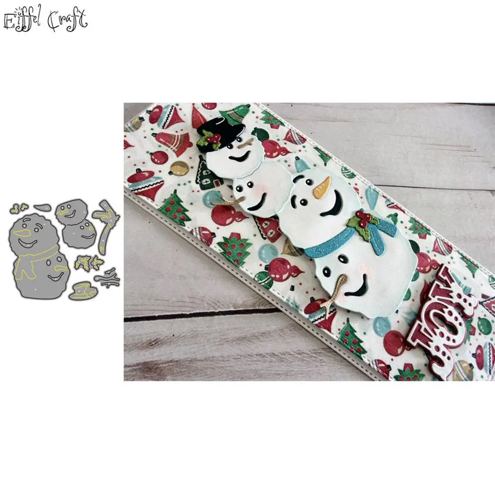 

Four snowmen craft paper dies cut for card making Cascade diy scrapbooking dies metal 2020 Embossing nouveau arrivage