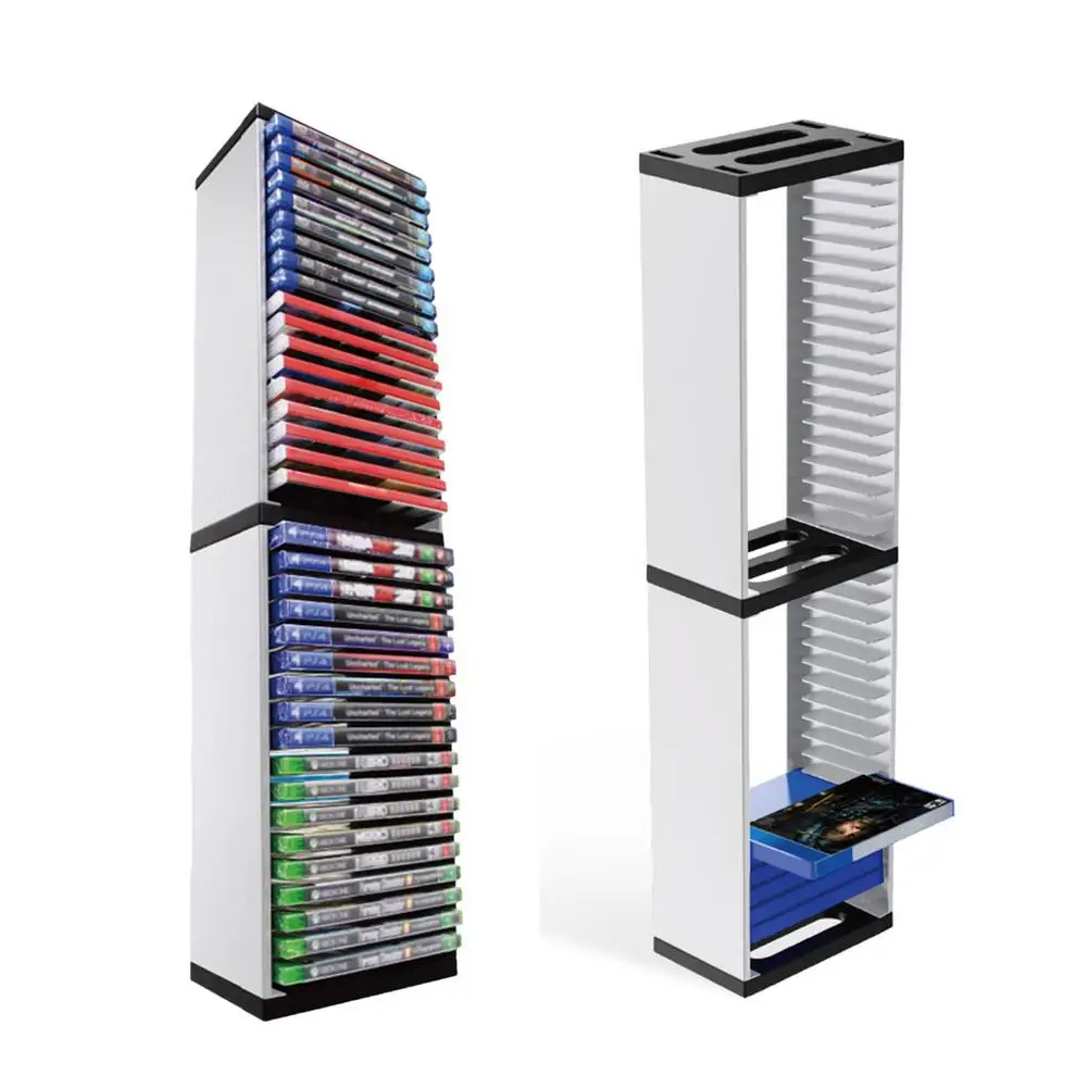 

Double-layer Game Disk Storage Box Holder Host Disc Tower Vertical Stand Can Store 36 Game Discs For PS5/PS4/Switch/Xbox One