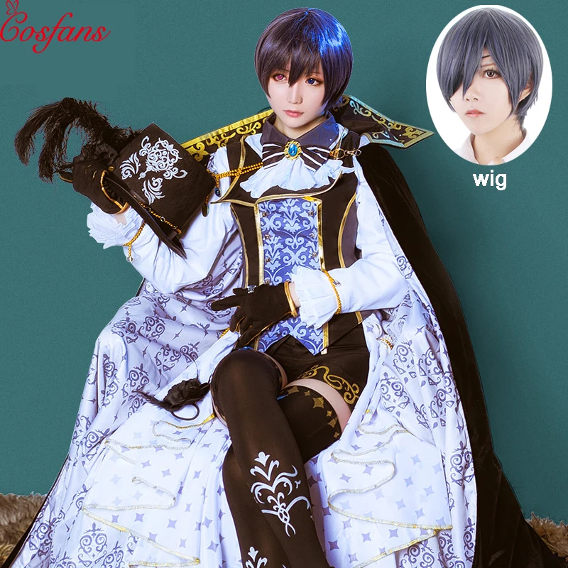 

New Anime Kuroshitsuji Black Butler Cosplay Costumes Ciel Phantomhive Women Men Role Playing Dress Masquerade Party dress wig