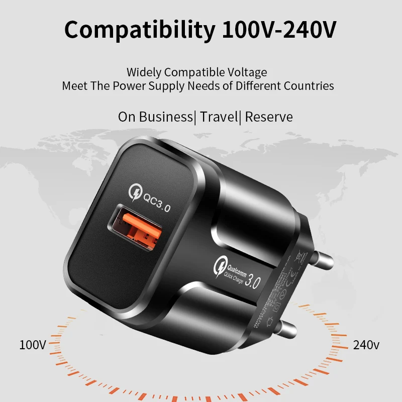 Lovebay Quick Charge 3,0 быстрое USB зарядное устройство QC3.0 настенное зарядное устройство для мобильного телефона для iPhone Xiaomi huawei EU QC Быстрая зарядка