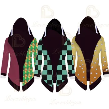 

Demon Slayer / One Piece 3D Print Cosplay Costume Overcoat Jacket Robe Hooded Cape Coat Cloak Clothing Anime Cosplay Costume