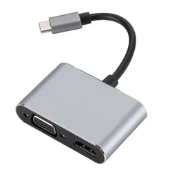 USB 3,1 type C к VGA многопортовый адаптер USB C к HDMI 4K конвертер UHD порты концентратор зарядный адаптер