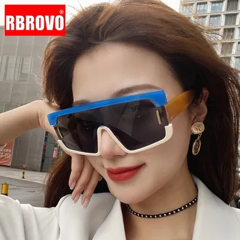 

RBROVO Oversized Retro Sunglasses Women 2020 Brand Designer Eyewear Women/Men Luxury Eyeglasses Women Mirror Oculos De Sol Gafas