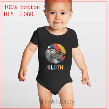 

2020 Vintage Retro Sloth printed Baby Bodysuits Clothing Newborn Infant Kids Clothes Cotton Jumpsuit Bodysuit Costumes Pajamas