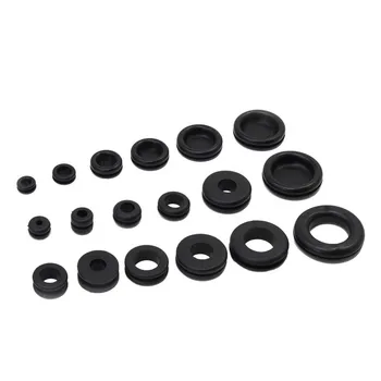 

125pcs Gasket Ring Grommet Kit Electrical Set Plugs Assortment Conductor Sealing Protect Wire Waterproof 18 Sizes Cables Tool