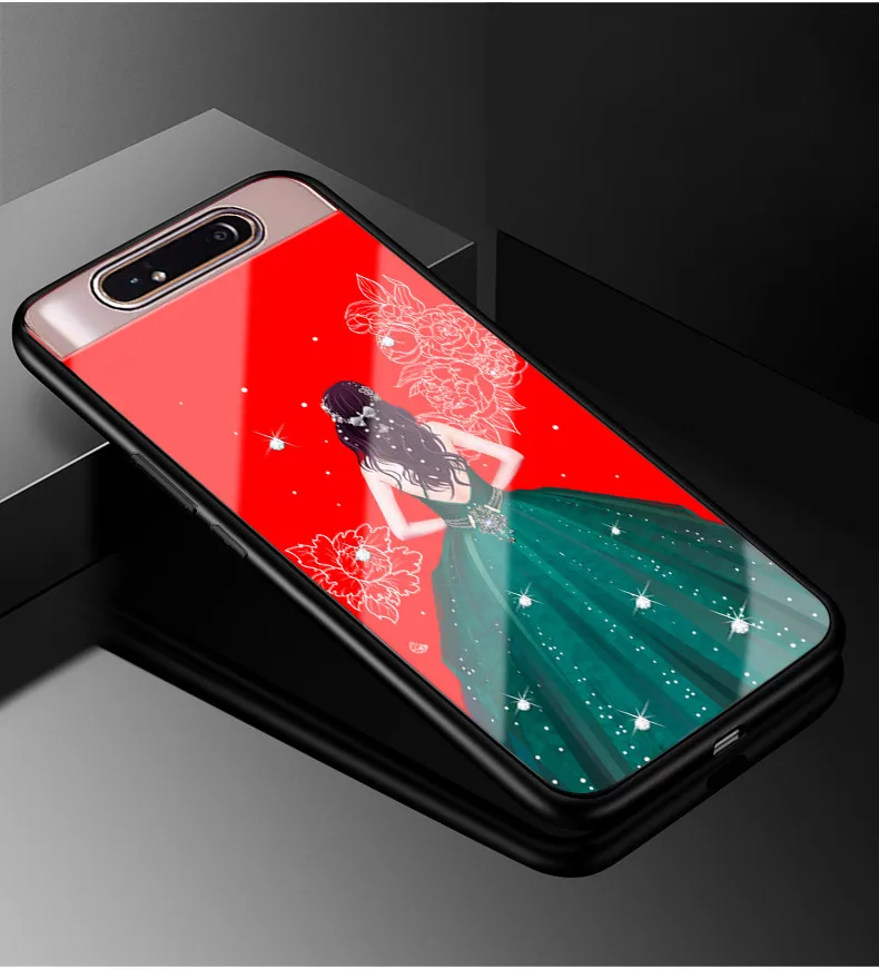 18 Чехол для samsung Galaxy A80, жесткое стекло для ПК, чехол для телефона, черный ТПУ, Бампер для samsung A80 Galaxy A80 A 80, чехол A805 - Цвет: 18