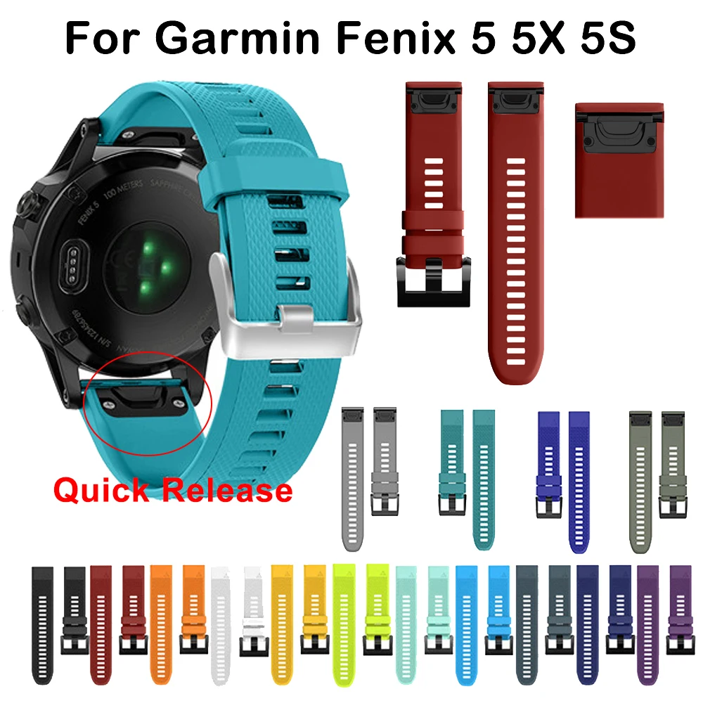 

22mm Soft Silicone Watchband for Garmin Fenix 5 Silicone Band 26mm Strap Quick Fit for Garmin Fenix 5X 3 3HR smart Watch Strap